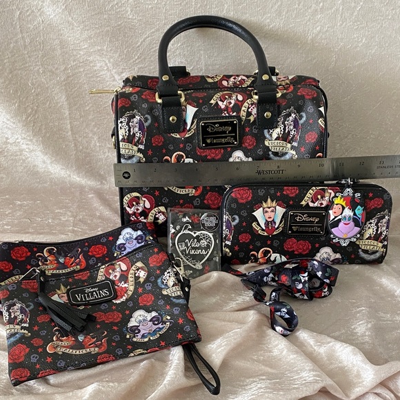 Loungefly Handbags - Loungefly Disney Villains Black and Red  Bag Set all 6 pieces